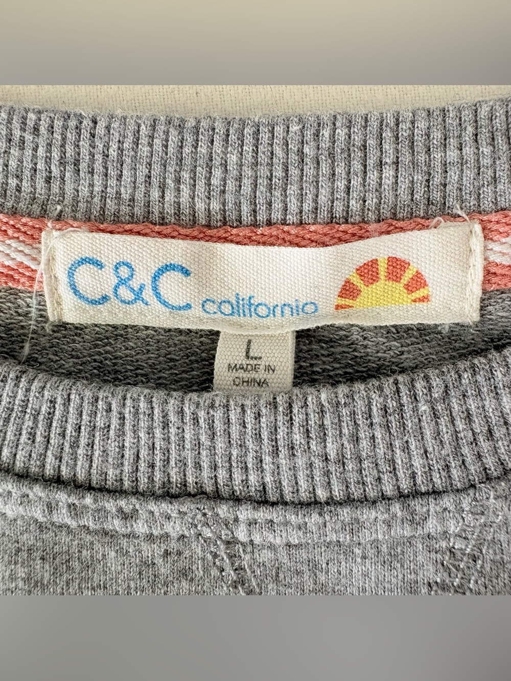 C&C California Chasing Adventure Graphic Sweatshirt Grey L EUC - Picture 2 of 7